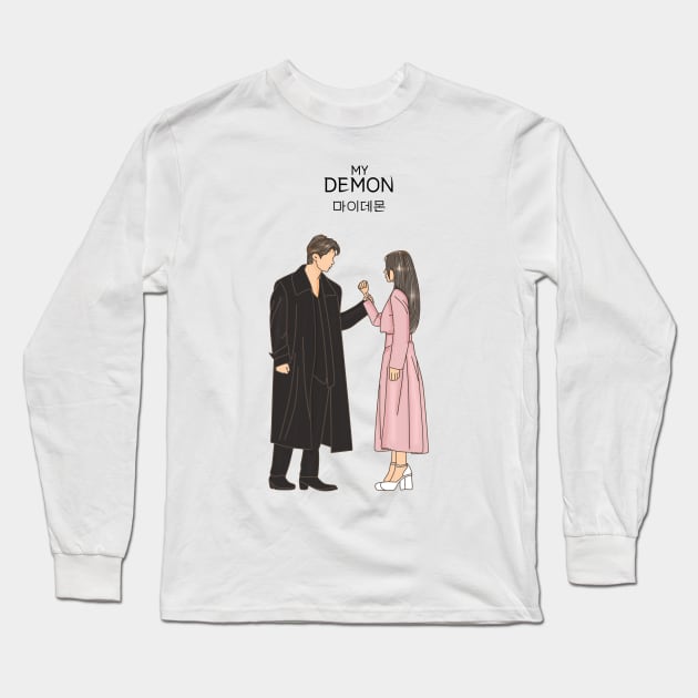 My Demon Kdrama Fan Art Long Sleeve T-Shirt by ArtByAzizah